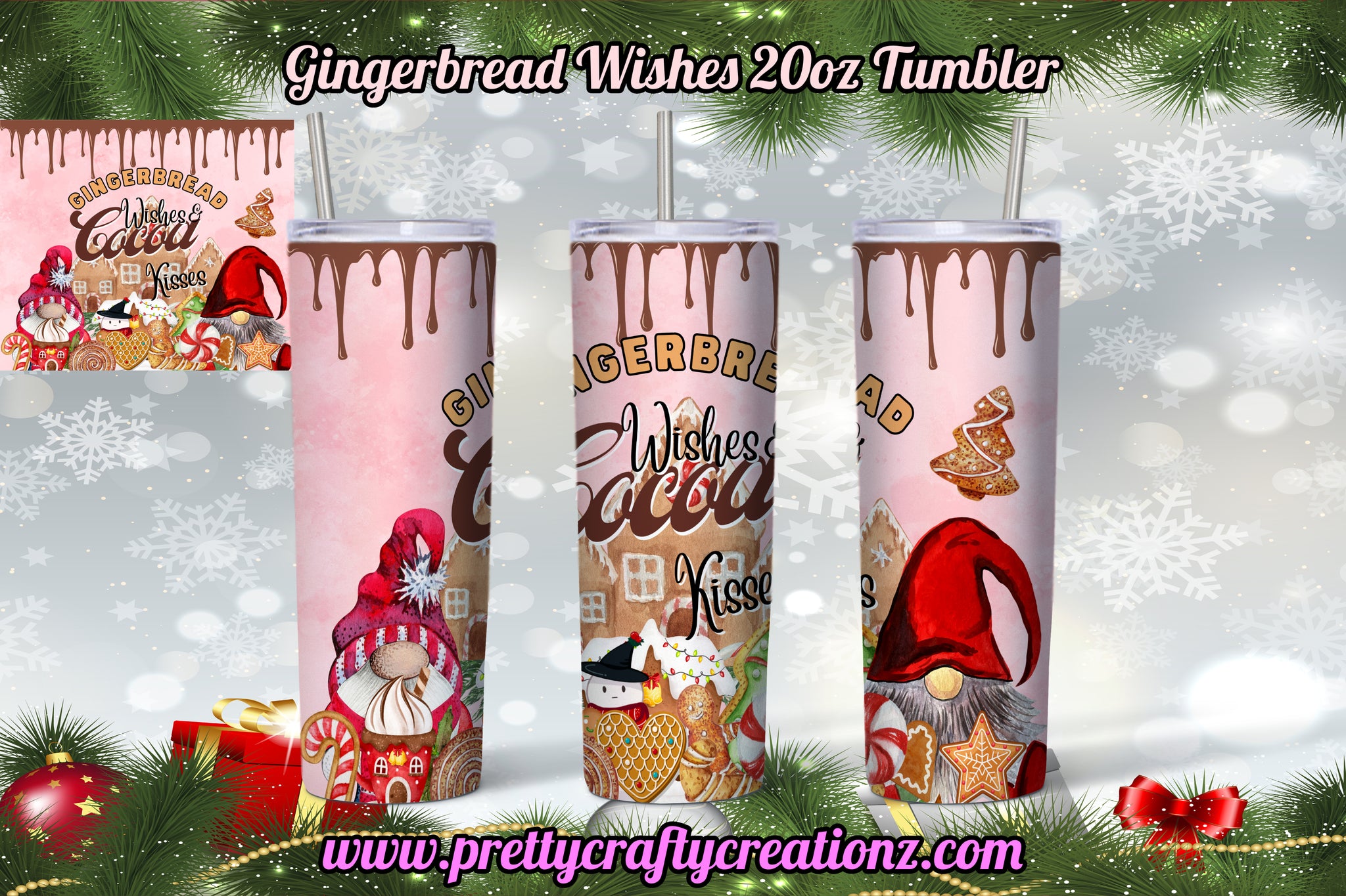 Gingerbread Wishes Gnomes Tumbler