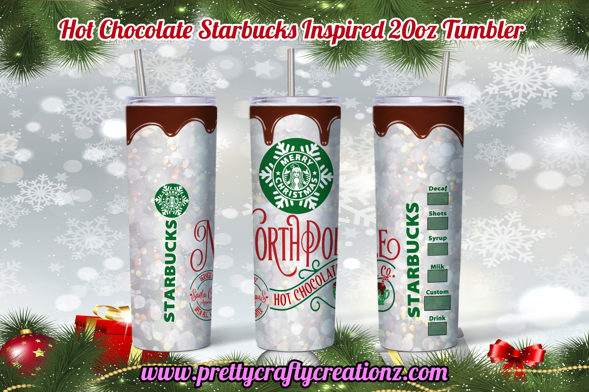 Hot Chocolate Starbucks Inspired Tumbler
