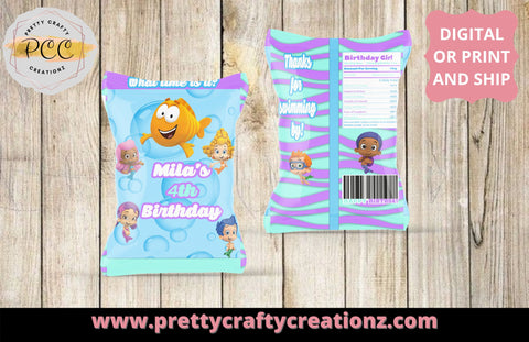 DIGITAL Bubble Guppies Chip Bags/ Party Favor/ Birthday Chip Bag/ Bubble Guppies Themed - Pretty Crafty Creationz