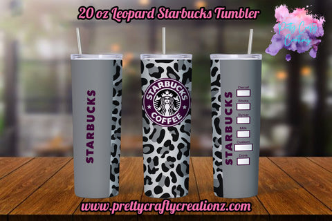 Purple Leopard Print Starbucks Inspired 20 ounce Tumbler