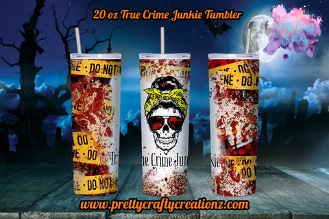 True Crime Junkie Inspired 20 ounce Tumbler| Halloween Themed Tumbler