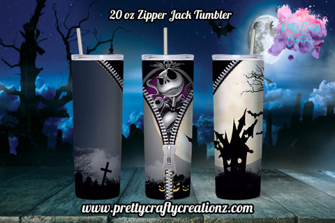 Zipper Skellington Inspired 20 ounce Tumbler| Halloween Themed Tumbler