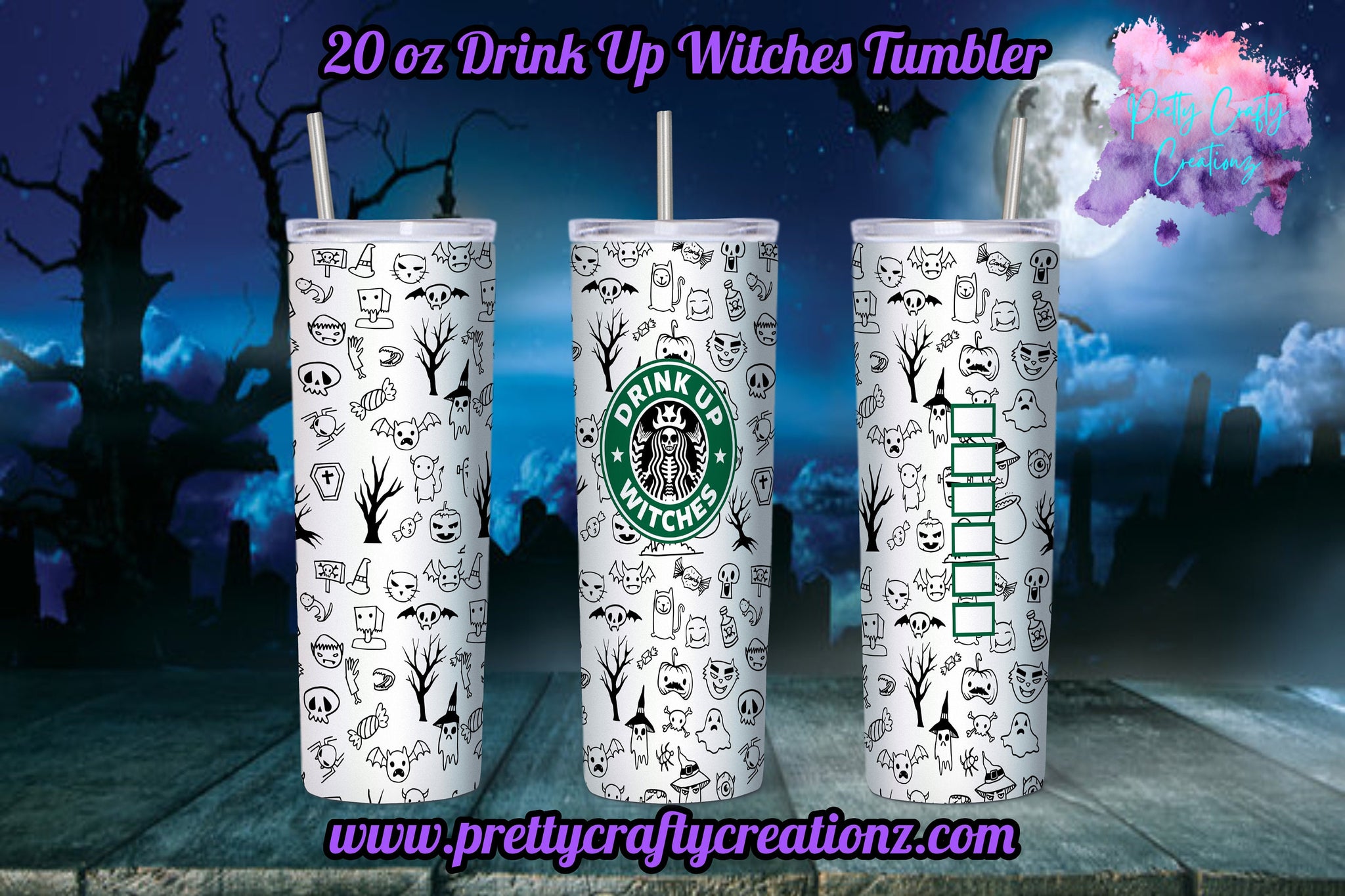 Witches Starbucks Inspired 20 ounce Tumbler| Halloween Themed Tumbler