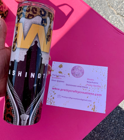 Leopard Print Washington Football Team Inspired Tumbler - Pretty Crafty Creationz