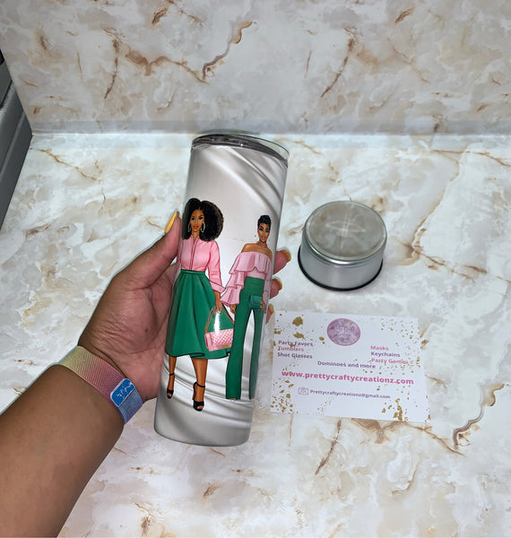 Sorority 20 ounce Skinny Tumbler - Pretty Crafty Creationz