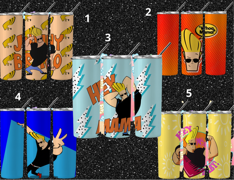 Johnny Bravo inspired Tumbler - Pretty Crafty Creationz