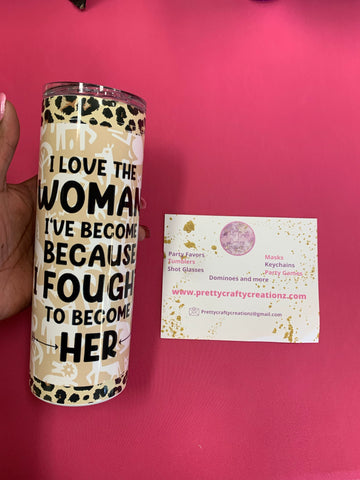 Melanin Queen 20 ounce Skinny Tumbler - Pretty Crafty Creationz