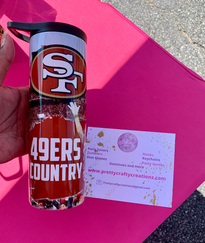San Francisco 49ers Inspired Tumbler - Pretty Crafty Creationz
