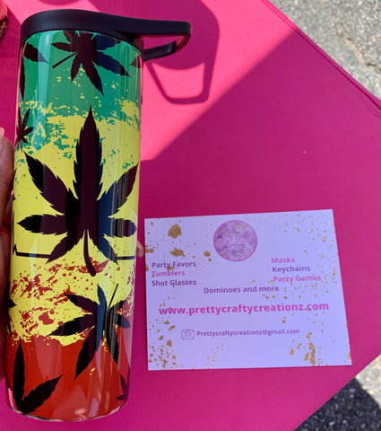Marijuana 20 ounce Skinny Tumbler - Pretty Crafty Creationz