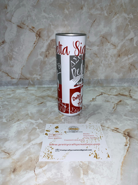 Sorority 20 ounce Skinny Tumbler - Pretty Crafty Creationz