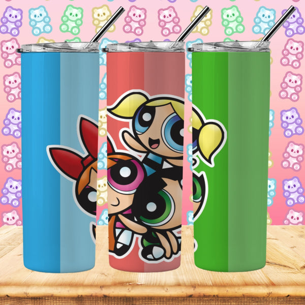 Power Puff Girls inspired Tumbler - Pretty Crafty Creationz