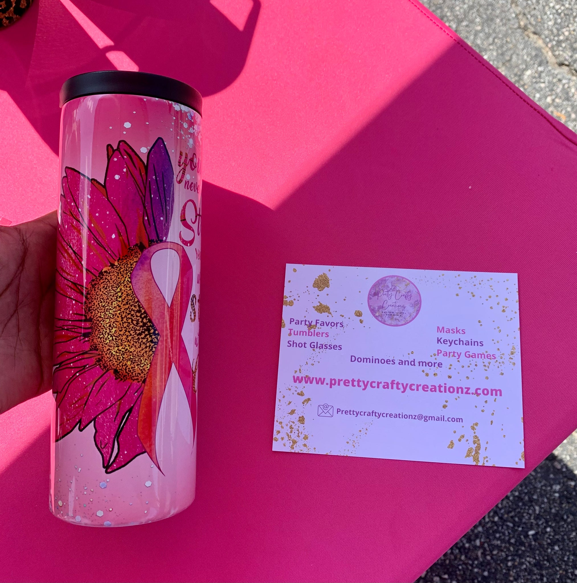 Breast Cancer Awareness Tumbler - Pretty Crafty Creationz