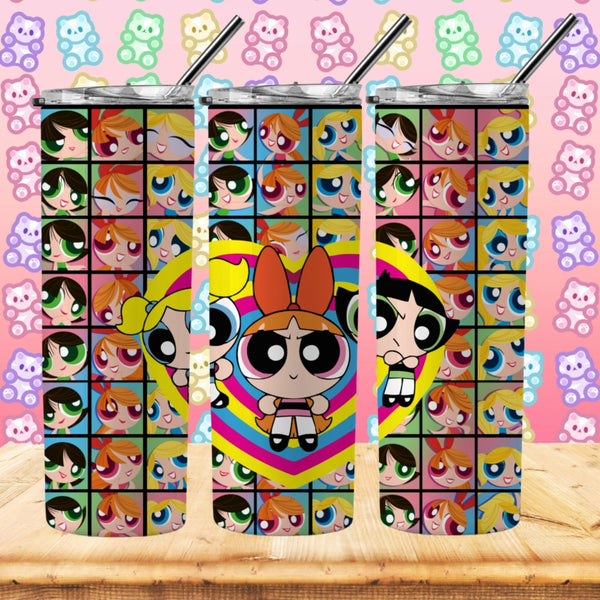 Power Puff Girls inspired Tumbler - Pretty Crafty Creationz