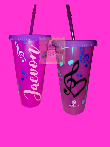 Personalized Music Notes Color Changing Tumbler - Pretty Crafty Creationz
