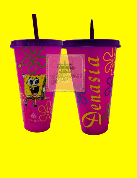 Personalized Spongebob Color Changing Cup - Pretty Crafty Creationz
