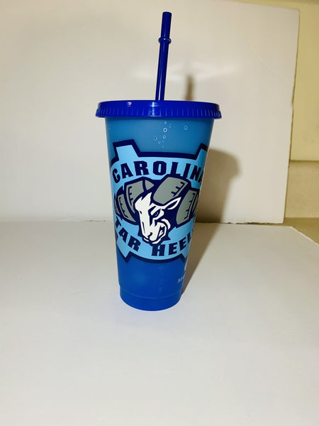 Personalized Tar Heels inspired Color Changing Cup - Pretty Crafty Creationz